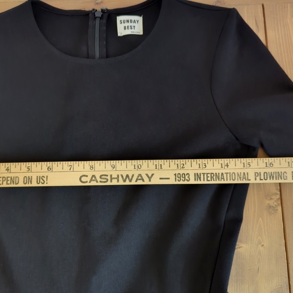 Aritzia Sunday Best Black Pleated Skater Style Mini Dress - Picture 8 of 14